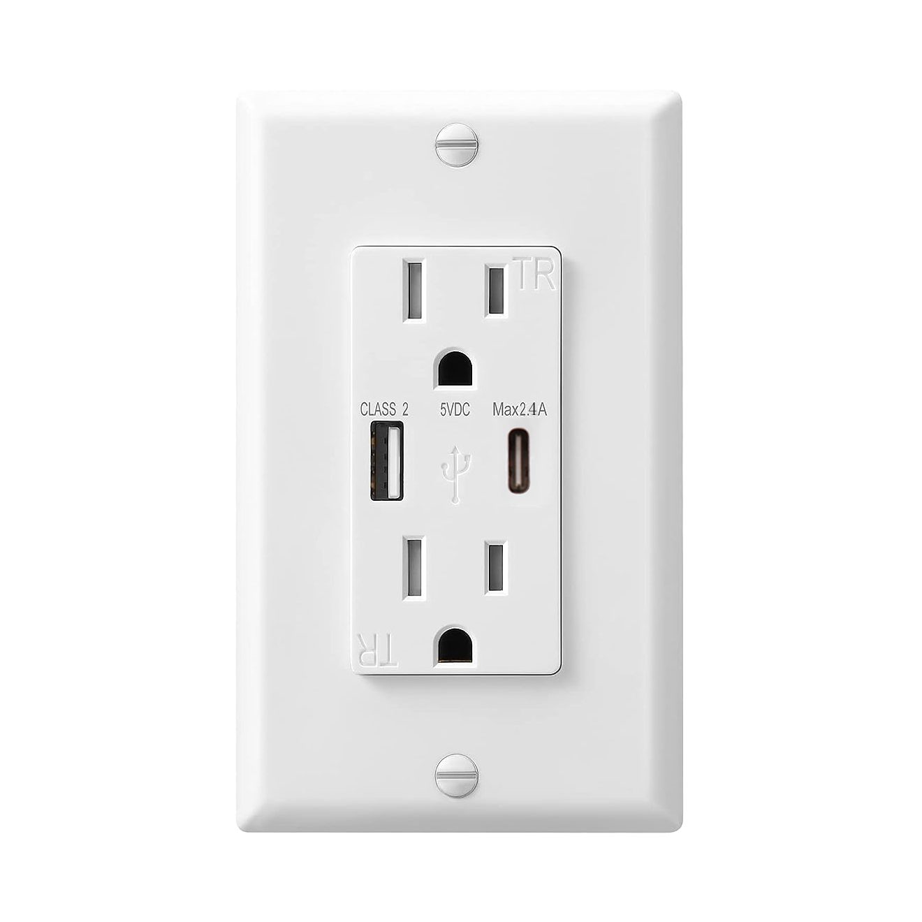 15 Amp Wall Socket with USB Ports